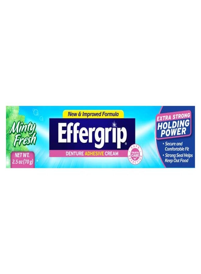 Effergrip Denture Adhesive Cream, Extra Strong Holding Power, 2.5 oz. (Pack of 3) - Image 2